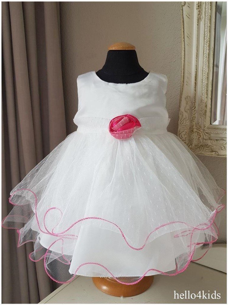bruidsmeisjesjurk Doopjurk doopkleding feestjurkje fuchsia - Afbeelding 3