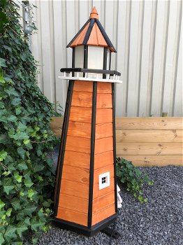 Vuurtoren met verlichting, groot, van hout - 1