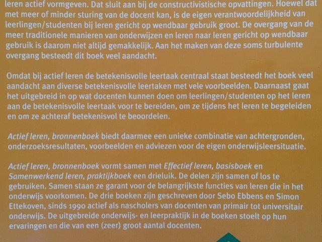 Actief leren bronnenboek - Sebo Ebbens, Simon Ettekoven - Afbeelding 3