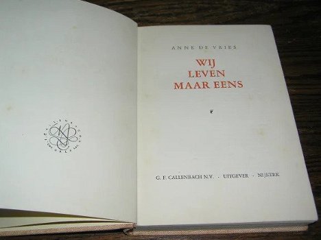 Wij leven maar eens- Anne de Vries - 2