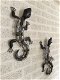 Set salamanders, metalen wanddecoratie / muurdecoratie, sierlijk - 3 - Thumbnail