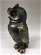 Beeld van een uil, de wijze uil, metaal in brons-look - 2 - Thumbnail