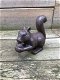 Een set van 4 dierenbeelden: een eekhoorn, egel, slak en konijn, gemaakt van gietijzer - 4 - Thumbnail