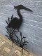 Silhouette van een reiger, mat zwart, tuindecoratie - 6 - Thumbnail