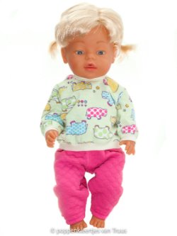 Baby Born 43 cm Pyjama zacht lime/multi/hippo