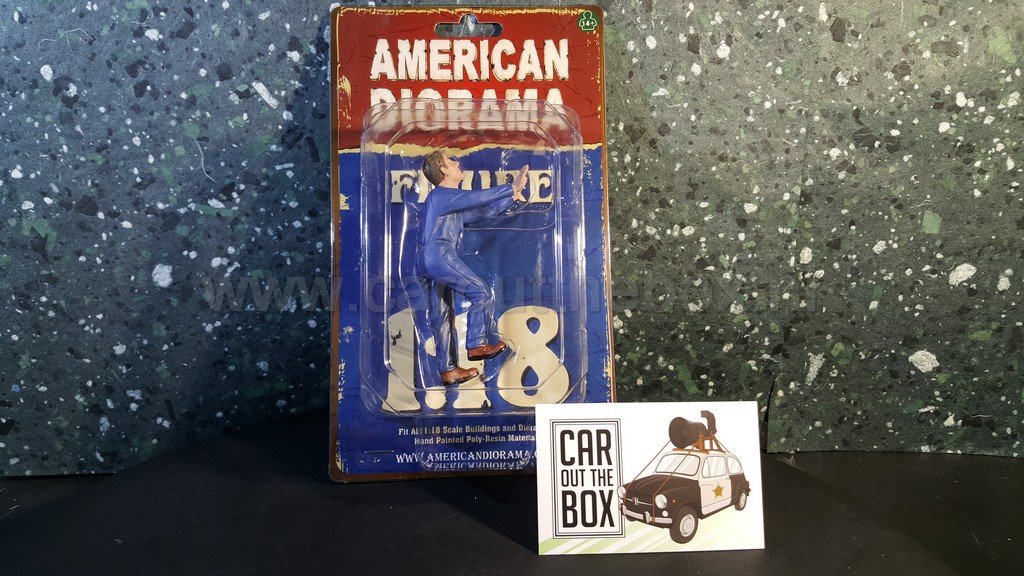 Diorama figuur Mechanic DARWIN pushing 1:18 AD152 - Afbeelding 5