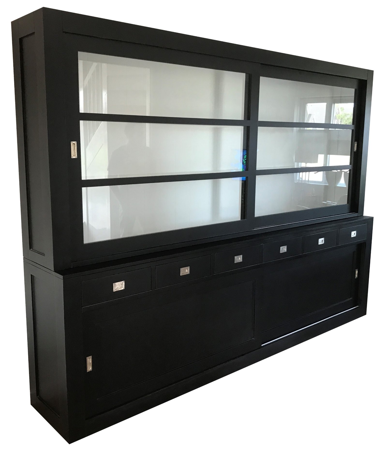 Winkelkast design Hasselt RVS zwart - wit 300 x 50/40 x 220 - nr. 1