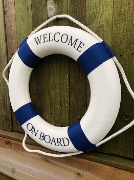 Prachtige reddingsboei met de tekst: WELCOME ON BOARD - 1