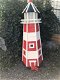 Vuurtoren, hout, met verlichting, groot, rood met wit, mooi in kleur - 0 - Thumbnail