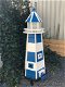 Vuurtoren, tuininspiratie, met verlichting, blauw met wit, decoratie - 4 - Thumbnail