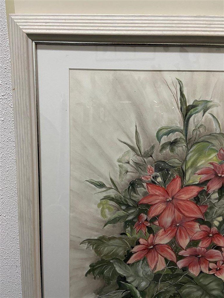 Aquarel -Flowers-signed by Dianne -schilderij - Afbeelding 5