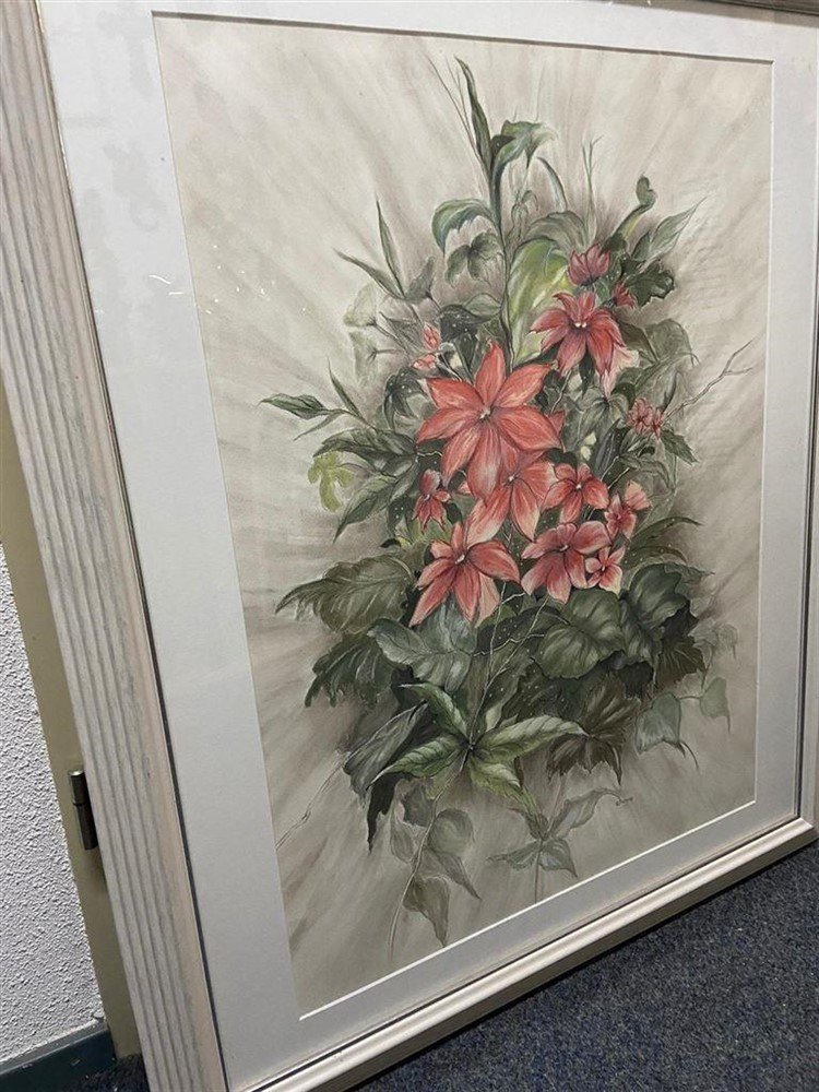 Aquarel -Flowers-signed by Dianne -schilderij - Afbeelding 7