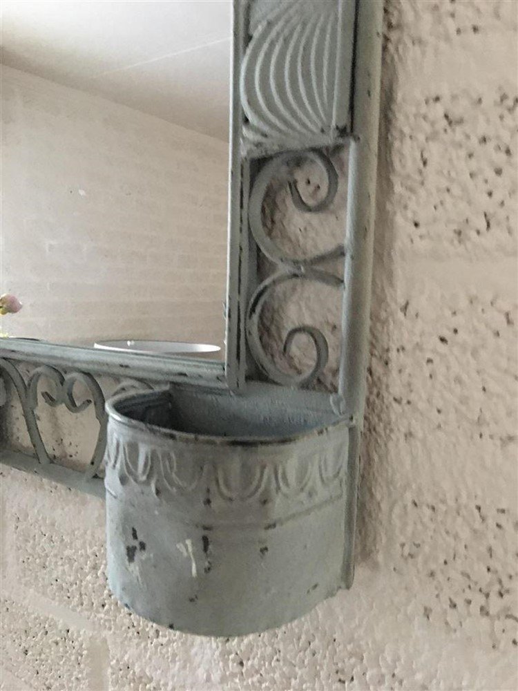 Prachtige wandspiegel in metaal wandornament, mintgreen - Afbeelding 7