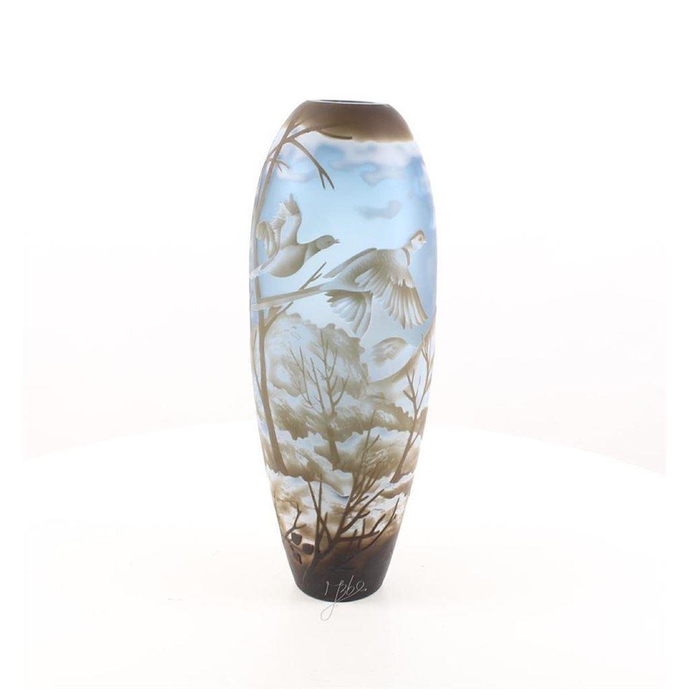EEN CAMEO GLASVAAS- WINTERLANDSCHAP-vaas-deco - nr. 1