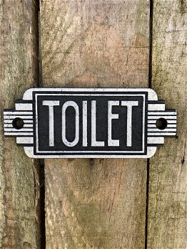 Bord ''Toilet'' voor de wc-deur, gietijzeren sign - 0