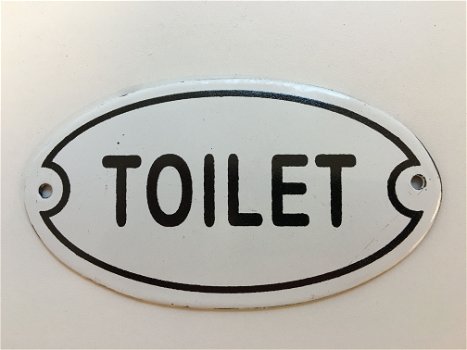 Bord emaille - ''Toilet'', voor de wc-deur - 0