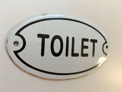 Bord emaille - ''Toilet'', voor de wc-deur - 2