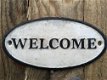 Bordje emaille ''WELCOME'' voor op de deur - 0 - Thumbnail