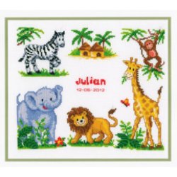 Borduurpakket geboorte SAFARI NIEUW!