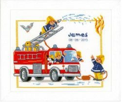 Borduurpakket geboorte BIJ DE BRANDWEER NIEUW !