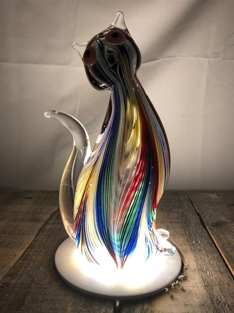 Murano glazen beeld van een zittende kat - kado - nr. 1