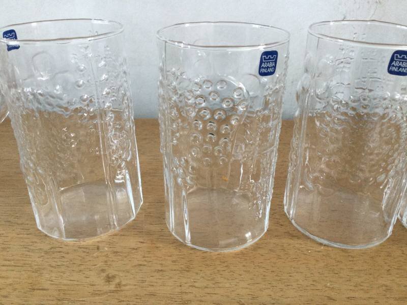 VERKOCHT ❤️ Arabia Oiva Toikka waterkan + glazen, decor Flora, vintage - Afbeelding 3