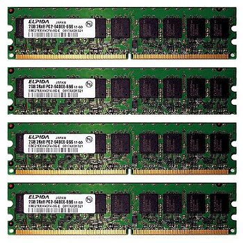 8GB (4x2GB) PC2-6400E Unbuffered ECC DDR2 Geheugen | HP XW - 0
