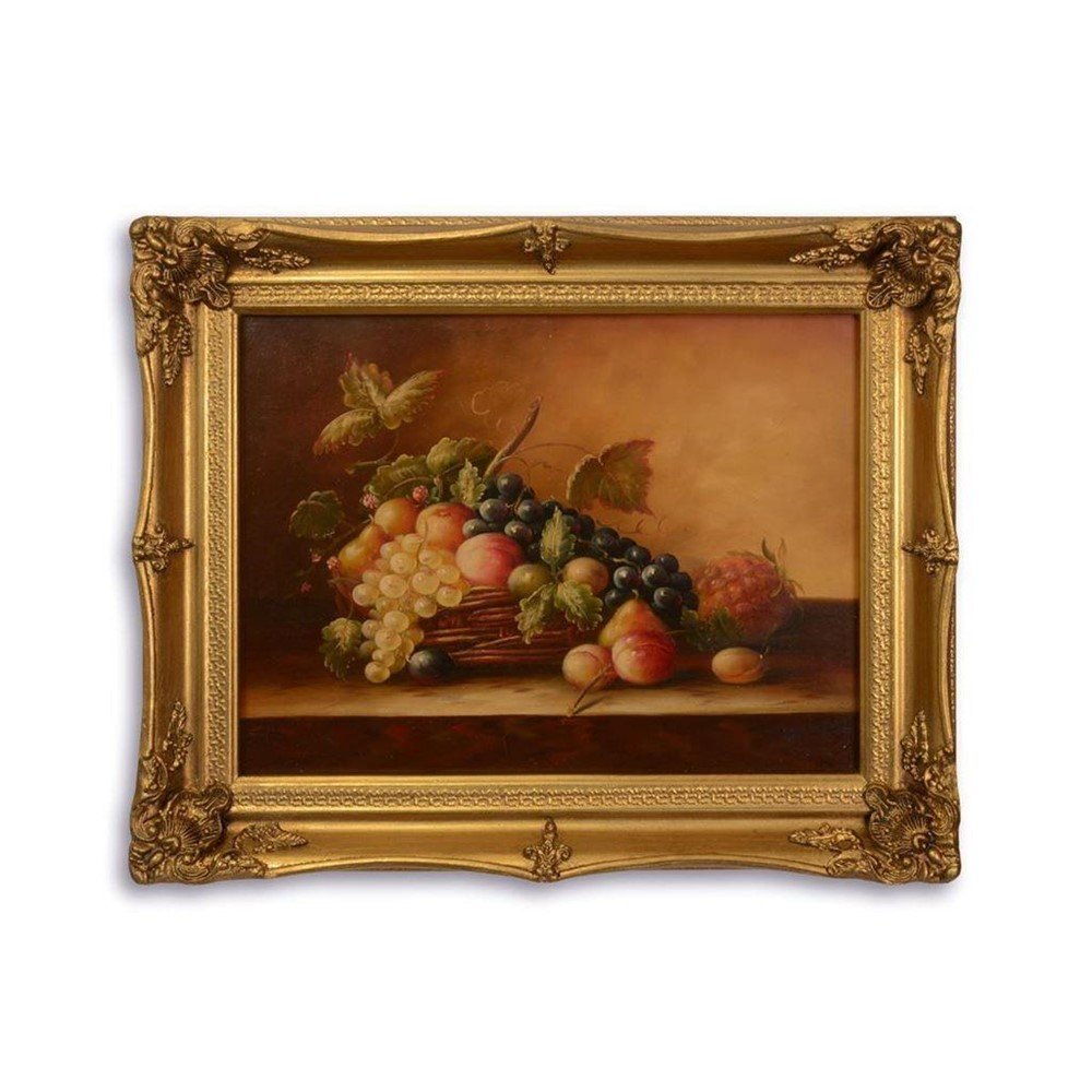olieverf schilderij, een stilleven- fruitschaal -prachtige lijst - nr. 1