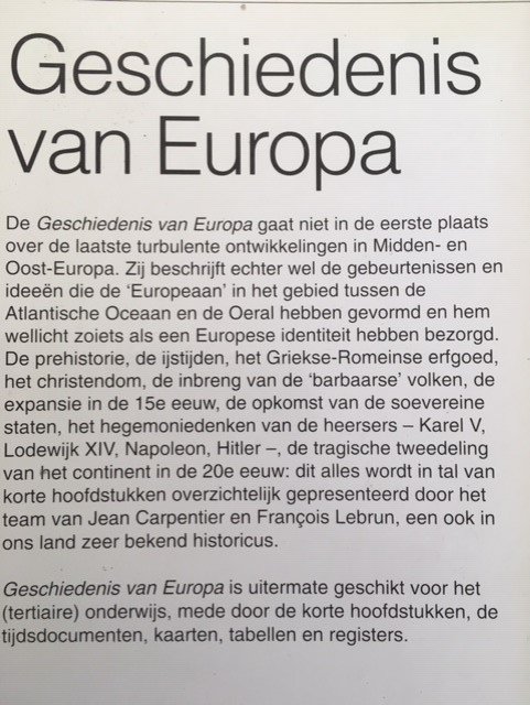 Geschiedenis van Europa - Jean Carpentier, Francois Lebrun - Afbeelding 2
