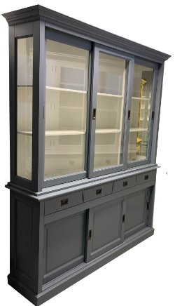 Buffetkast babyblauw - wit Jubbega 180 x 50/40 x 220cm