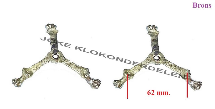 = 2 Klokstel / Kandelaar poten =44691 - 0