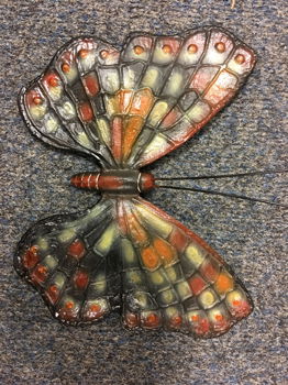 Gietijzeren vlinder, fraaie wanddecoratie, in kleur - 2