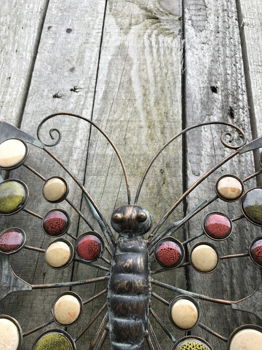Mooie decoratieve vlinder, wanddecoratie, gemaakt van metaal - 1