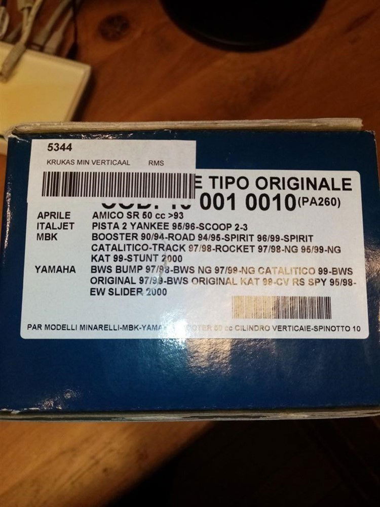 Krukas RMS Minarelli Vertikaal Bws Slider Viper NIEUW - Afbeelding 2