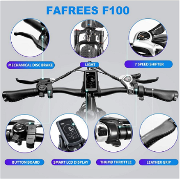 Fafrees F100 20 Inch 350W 48V 11.6Ah Speed 33K 7 Speed Gears - 7