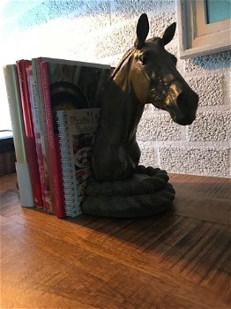 2 paardenbeelden als boekensteun, massief ijzer,prachtig - 3