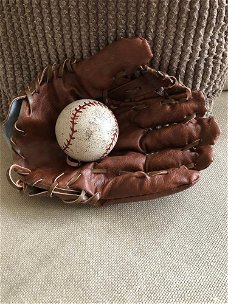 Baseball handschoen met bal als decoratie set, fraai