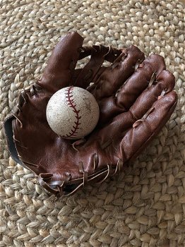 Baseball handschoen met bal als decoratie set, fraai - 1