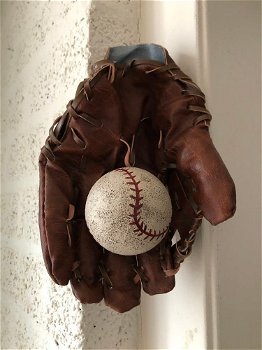 Baseball handschoen met bal als decoratie set, fraai - 3