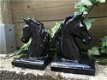 Boekensteunenset gietijzeren paardenhoofden zwart - 2 - Thumbnail