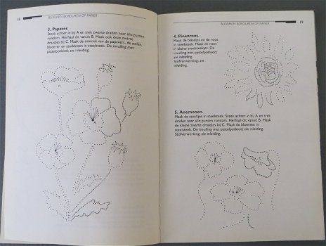 BLOEMEN borduren op papier - 4