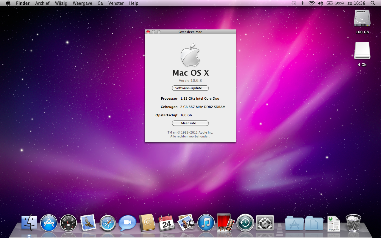 Te Koop 13 Inch Witte Macbook 1.1 met 1,83 Ghz met Serienummer 4H631JK5U9B en Iomega Enz. - nr. 1