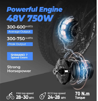 Fafrees F7 Plus 750W 48V 13.6Ah Speed 45km/h 7 Speed Gears - 4