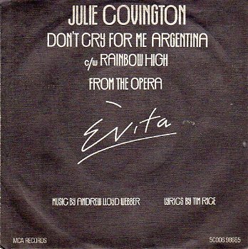 Julie Covington ‎– Don't Cry For Me Argentina (1977) - 0