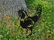 Silhouette van een haan, dierenfiguur, tuinsteker - 1 - Thumbnail