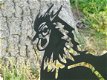 Silhouette van een haan, dierenfiguur, tuinsteker - 3 - Thumbnail