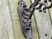 Wand haak - hanger, bloem haak, antiek bruin - 5 - Thumbnail