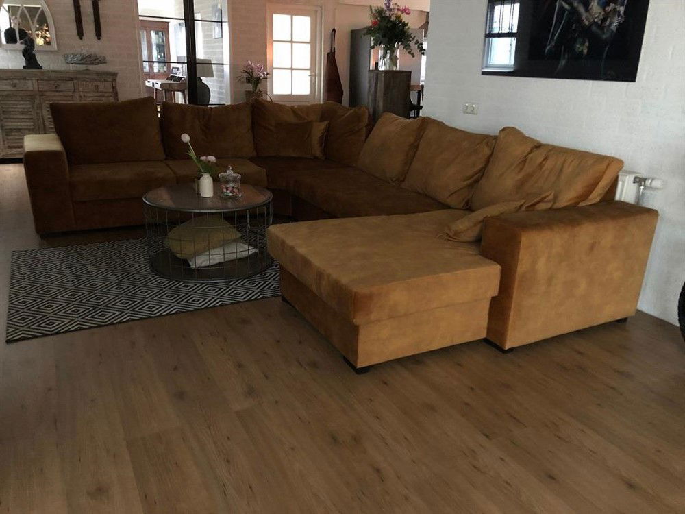 Prachtige forse nieuwe velours stoffen 4 delige U-lounge - nr. 1