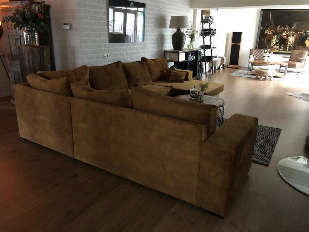 Prachtige forse nieuwe velours stoffen 4 delige U-lounge - Afbeelding 2