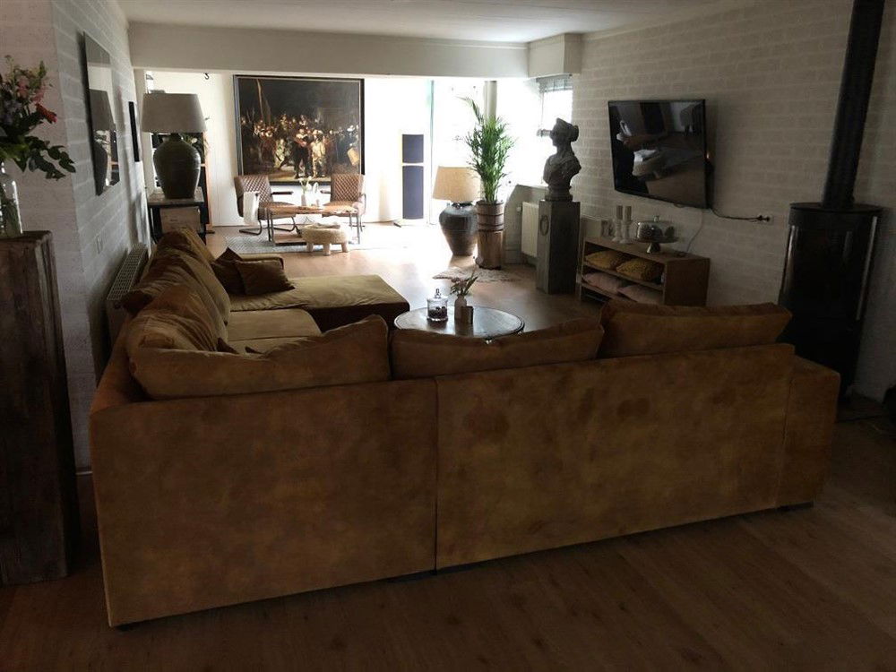 Prachtige forse nieuwe velours stoffen 4 delige U-lounge - Afbeelding 3